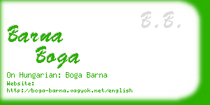 barna boga business card